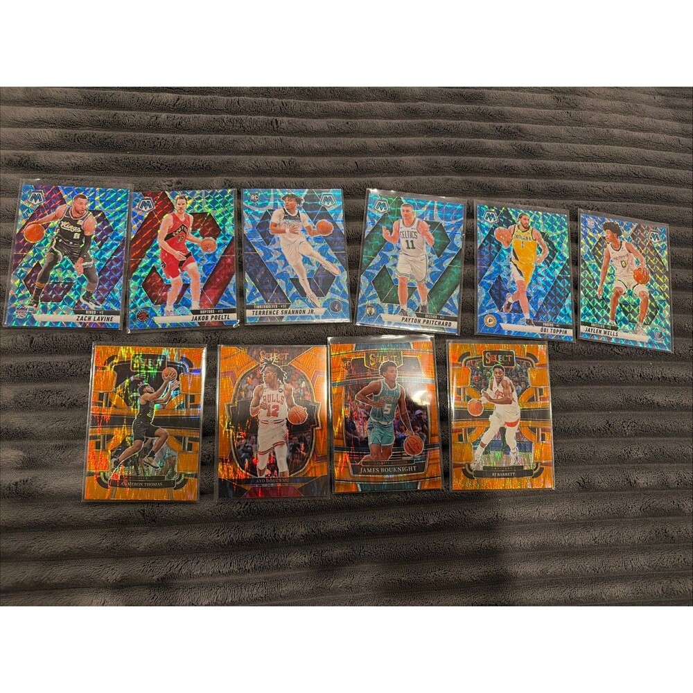 2022 2023 2024 Panini Mosaic Blue Reactive Select Orange Flash 10 Card Lot